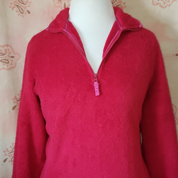 Lands End Dark Pink Fuzzy Warm Soft Cozy Pullover - Picture 10 of 10